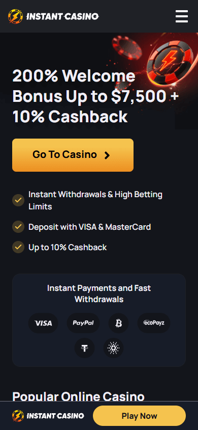 Instant Casino Mobile screenshot